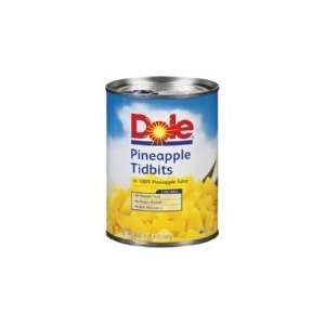 Dole Pineapple Tidbits in 100% Pineapple Juice, 20 ounce Cans (Pack of 
