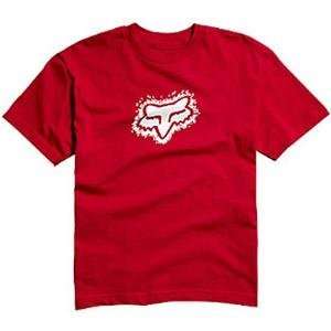  Fox Racing Youth Ticker T Shirt   X Large/Red Automotive