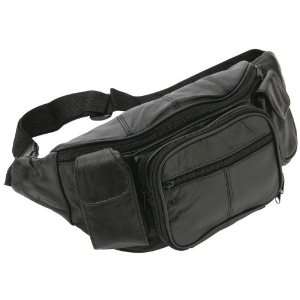   Leather Waist Bag By Embassy&trade Large Solid Genuine Leather Waist