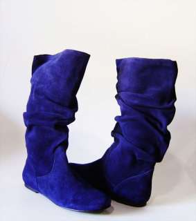 Steve Madden TIANNA Ladies Blue Suede Boots Shoes Size 10M  