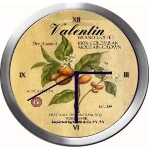  VALENTIN 14 Inch Coffee Metal Clock Quartz Movement 