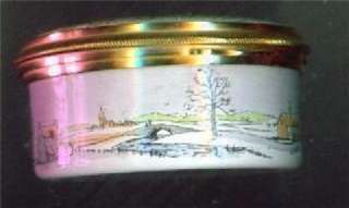 collectable staffordshire enamels old bilston enamel box christmas 