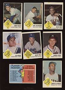 1963 Fleer Baseball Complete Set (67) EXMT  