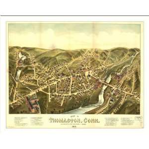  Historic Thomaston, Connecticut, c. 1879 (L) Panoramic Map 