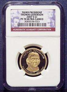 2007 S 1$ President Thomas Jefferson In a NGC PF 70 Ultra Cameo  