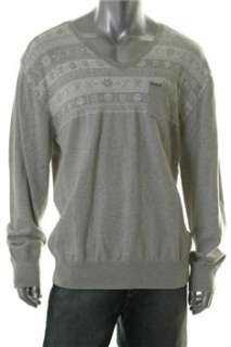 Marc Ecko NEW Mens Pullover Sweater Gray Ribbed Trim XXL  