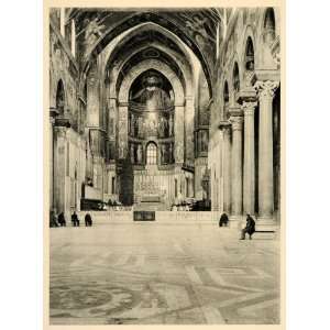  1927 Monreale Sicily Cathedral Nave Norman Architecture 