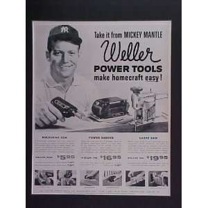 Mickey Mantle New York Yankees 1958 Weller Tools Advertisement 