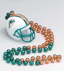 NEW LICENSED MIAMI DOLPHINS HELMET BEAD Player Necklace  