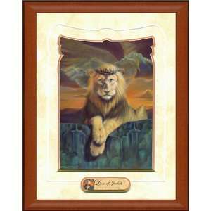 Christian Framed Art by William Hallamark   Lion of Judah 26 x 32 Open 