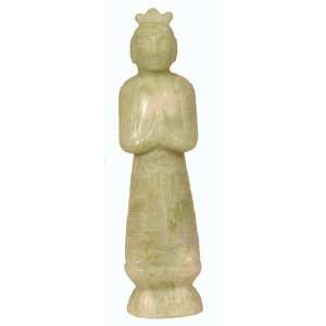  White Jade Sculpture Standing Bodhisattva 