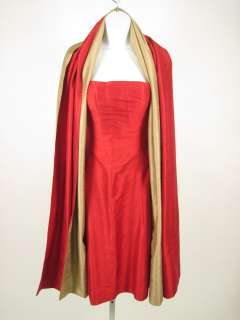   sasso red tube top shawl lined dress in a size xs this beautiful dress