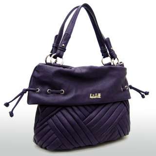 New Beautiful, Kate Hill Quilted PU Leather Shoulder Bag, Purple 