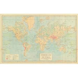    Butler 1887 Antique Topographical Map of the World
