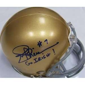  Signed Joe Theismann Mini Helmet   Notre Dame Sports 