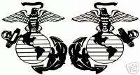 USMC Marine Corps 2 EGA Decals Black L&R 5x 5.75  