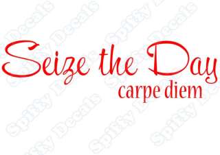 SEIZE THE DAY CARPE DIEM Vinyl Wall Quote Decal Letters  