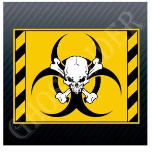  Biohazard Skull Crossbones Road Symbol Warning Sign Racing Sticker 