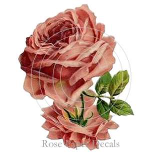 Shabby Romantic Beautiful Big Red Roses Chic Decals  