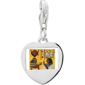   Silver Gold Plated Egyptian Kings Of Thebe Photo Heart Frame Charm