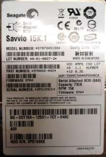 4x Seagate & Fujitsu 3.5 Server Hard Drives  73 GB  15,000 rpm 