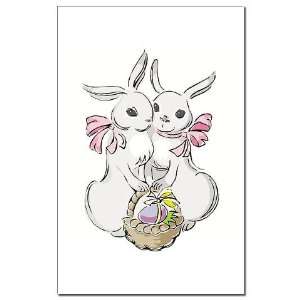  White Easter Bunnies Family Mini Poster Print by  
