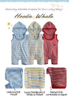 NWT Newborn & Babys Cute Bodysuit  Hoodie Whale   