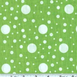  54 Wide Flamenco Polka Dots Cotton Lime/White Fabric By 