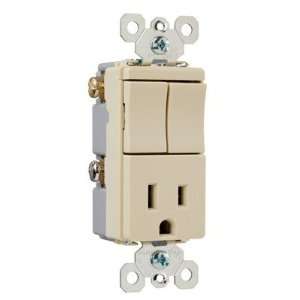   /125V Decorator Two Single Switches and One Single Outlet in Brown