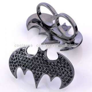 Punk Rock Women Crystal Superman Batman Symbol Ear Studs/ Ring 