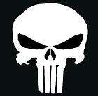 White Punisher Skull car/truck decal