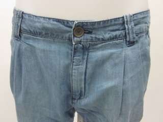 BENSIMON Light Blue Denim Pleated Jean Shorts Size 36  