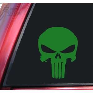  Punisher 2K Skull Vinyl Decal Sticker   Green Automotive