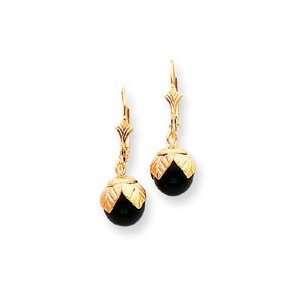   Black Hills Gold Onyx Leverback Earrings West Coast Jewelry Jewelry