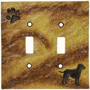 Black Lab Stonecast Double Switch Plate Cover