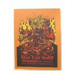  The Black Label Society Sevendust Silkscreen Poster 