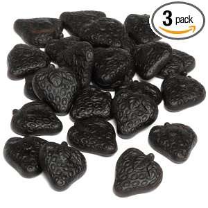 Kraepelien & Holm Black Strawberry Licorice, 2.2 Pound Bags (Pack of 3 