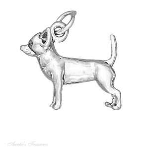  Sterling Silver 3D CHIHUAHUA Dog Breed Charm Jewelry