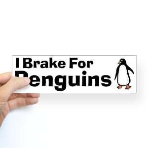 I Brake for Penguin Penguin Bumper Sticker by  