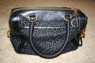 Rebecca Minkoff Black Weave Leather MAB Morning After Bag  