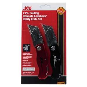 each Ace 2 Pc Folding Ultimate Lockback Utility Knife Set (02512114 