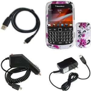  iNcido Brand Blackberry Bold Touch 9900 Combo Red Flower 