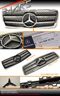 Black FCL2 Style Front Grill for Mercedes Benz E Class W210 95 99