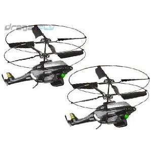  Combo of Two Black Ghost Mini Indoor R/C Helicopters   Fly 