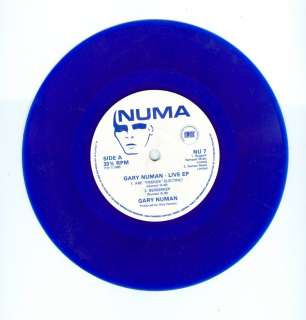 GARY NUMAN THE LIVE EP 45 RPM BLUE VINYL CARS 1984  