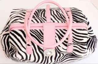   Pink Leather Crystal Studded Buckle Doctor Carry On Bag Tote  