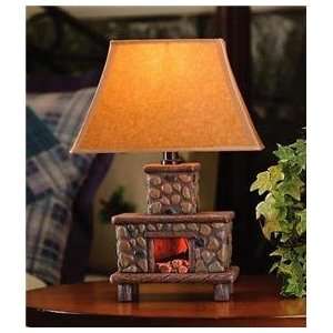 Cozy Cabin Fireplace Lamp