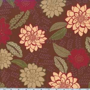  45 Wide Lindsay Blooms Chocolate Fabric By The Yard 