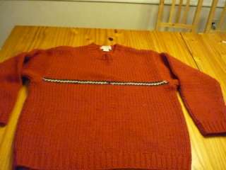 Vintage Look J. Crew 100% wool hand made crew neck sweater size adult 
