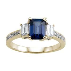  2.28 cttw Genuine Sapphire Engagement Ring in 14 kt Yellow 